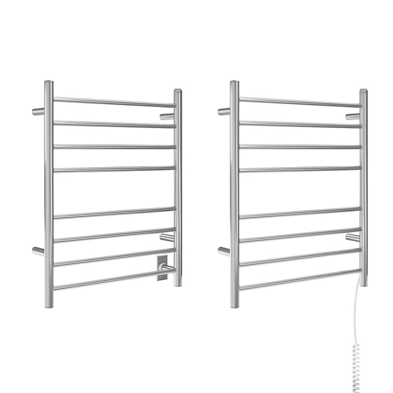 Premium 8-Bar Hardwired & Plug-In Towel Warmer - Polished Stainless Steel - Bathroom Luxury & Spa Experience - Perfect for Home, Hotels, and Spas