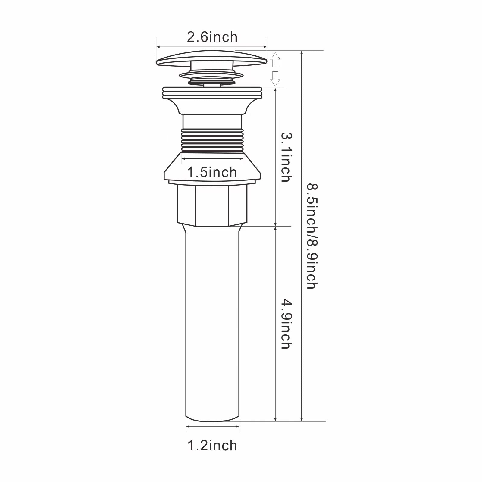 Brushed Nickel Bathroom Sink Drain Pop Up Stopper - Brass Strainer Basket, Anti-Clogging & Anti-Explosion Design for Bathroom Vanity or Utility Sink (No Overflow)