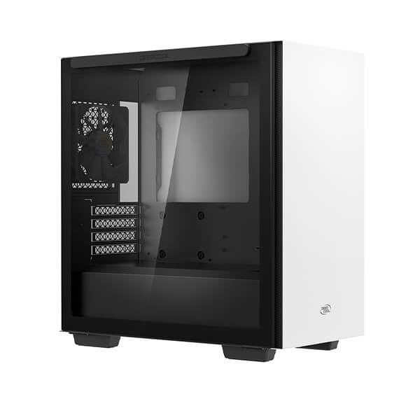 Deepcool MACUBE 110 mATX Mid Tower PC Case - Tempered Glass Side Panel, White - Perfect for Gaming & Home Office Setups