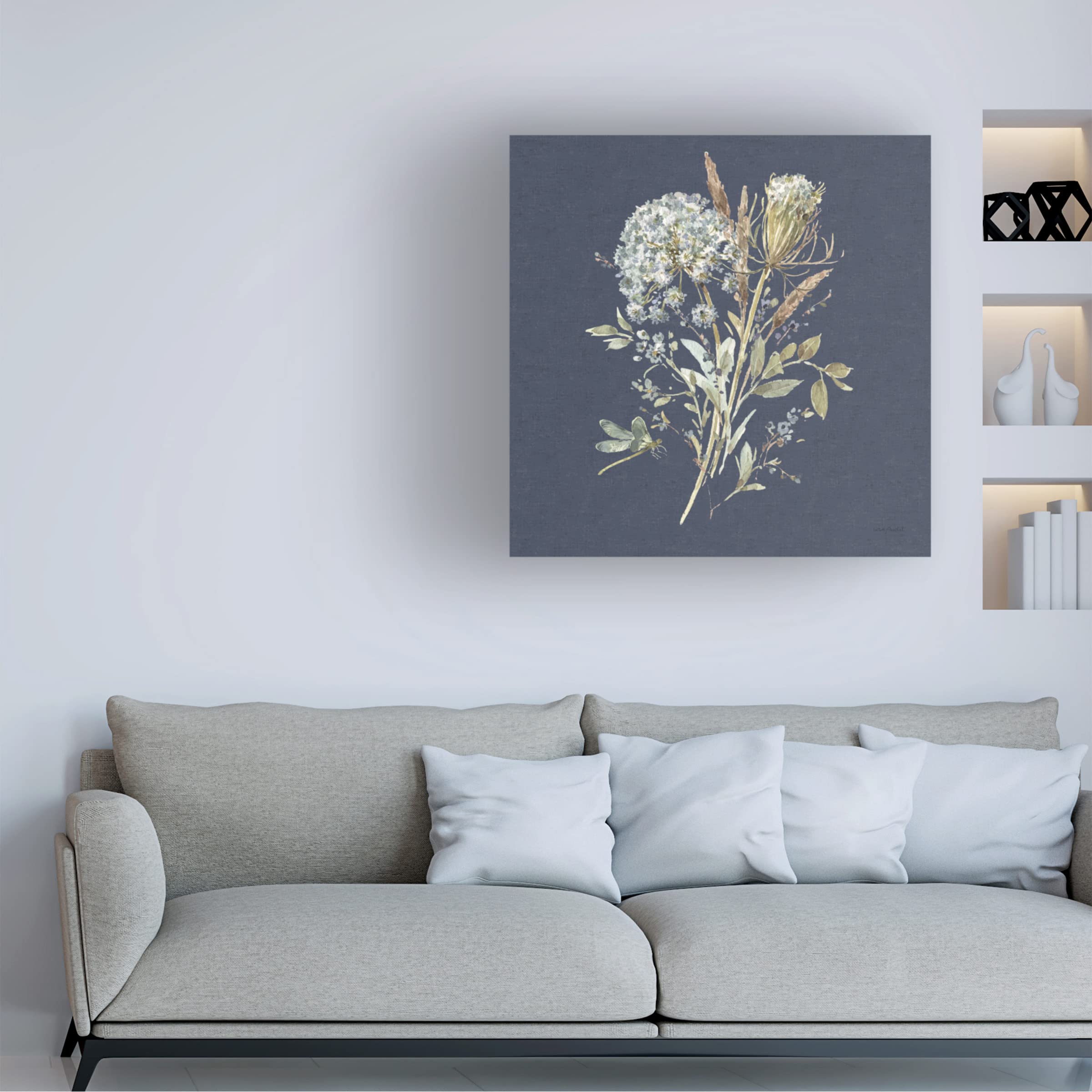 Bohemian Blue 05 on Blue Canvas Wall Art by Lisa Audit - Handmade Bohemian Home Decor for Living Room, Bedroom & Office