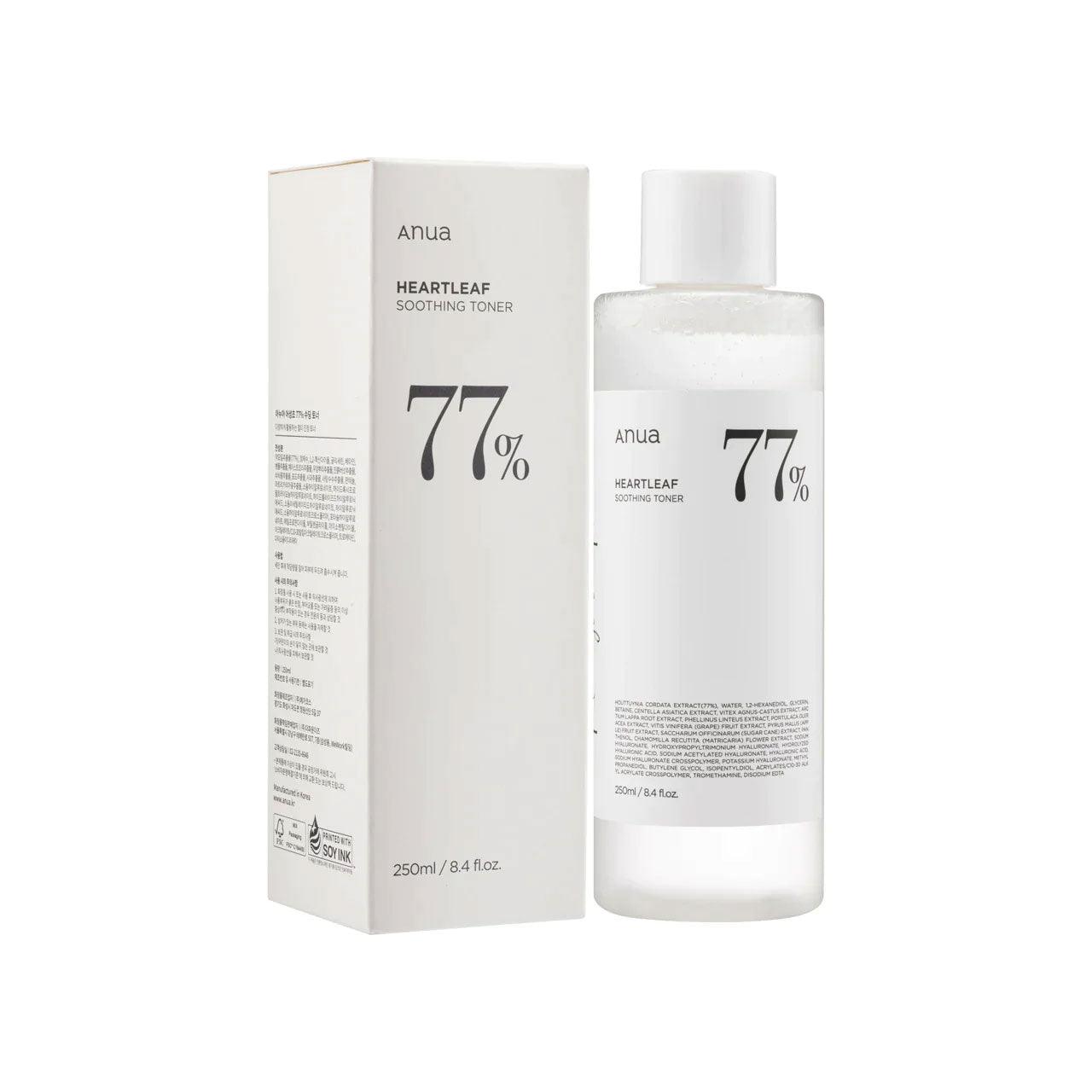 ANUA Heartleaf Soothing Toner 77% 250ml - Korean Hydrating Facial Toner for Sensitive Skin | Calming, Oil Control & Pore Care | Perfect for Daily Skincare Routine & Post-Shaving Soothing