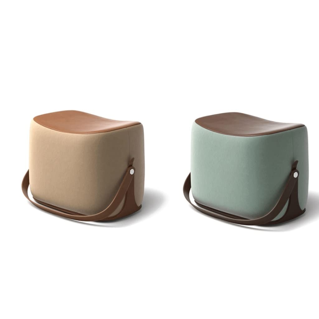 Upholstered Footstool for Sofa & Bed - Blue Foot Rest Stool for Living Room