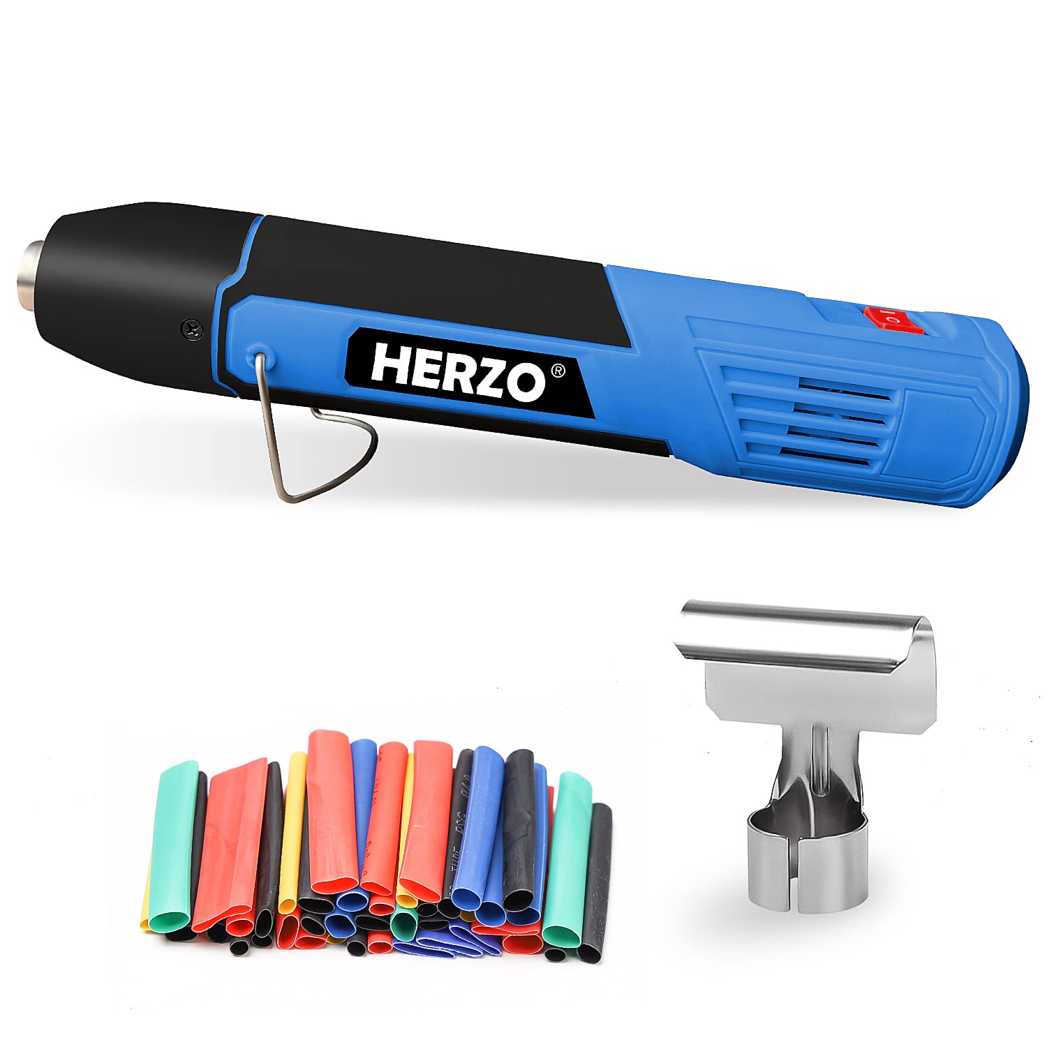 HERZO 350W Mini Heat Gun - Electric Hot Air Gun for DIY Crafts, Embossing, Shrink Wrapping PVC, Drying Paint & Clay - Portable Tool for Rubber Stamps, Jewelry Making & Home Repairs