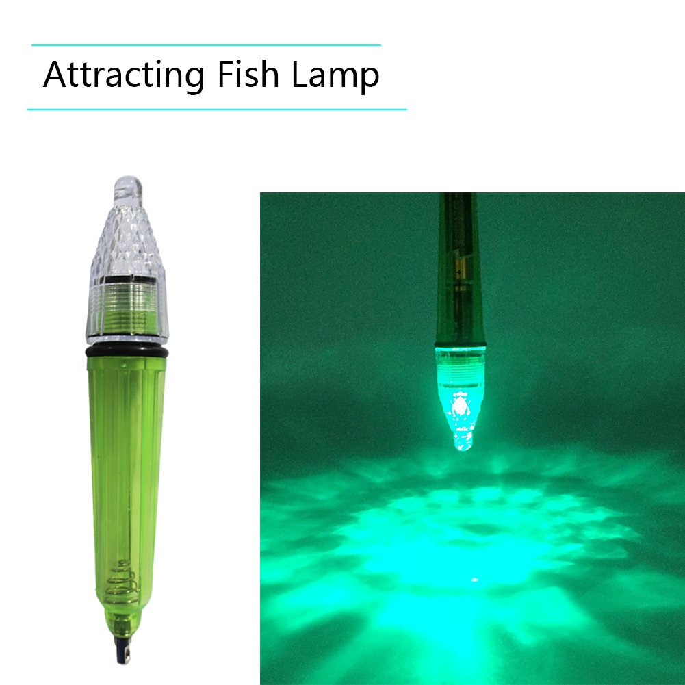 Deep Drop Underwater Fishing Light - Green LED Fishing Attractant Bait Lure, Waterproof Submersible Lamp for Night Fishing | Perfect for Deep Sea, Lake, and Pier Fishing at Night