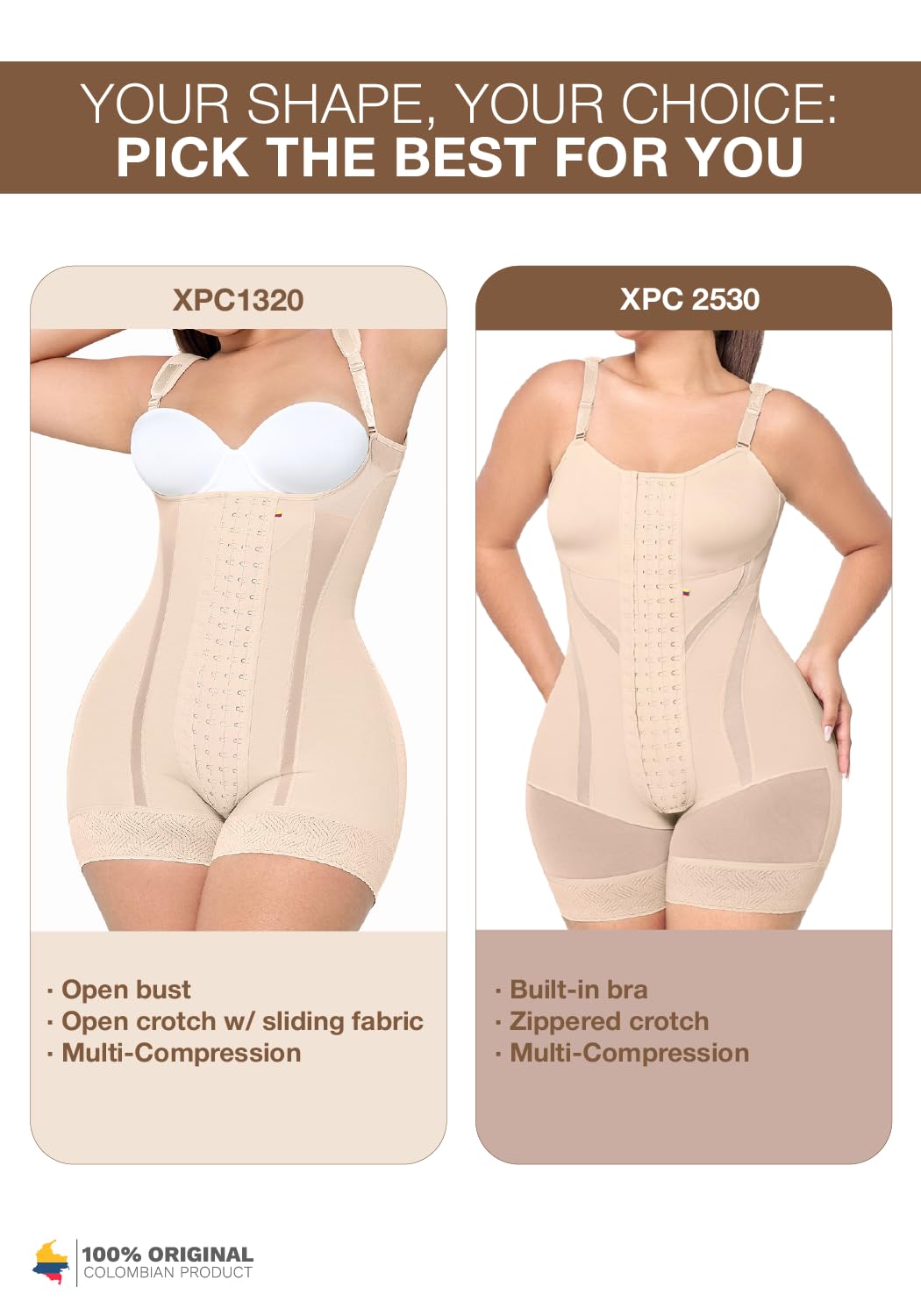 MARIAE High Compression Colombian Shapewear for Women - Full Body Shaper with Tummy Control | Postpartum Recovery & Waist Training | Fajas Colombianas Reductoras