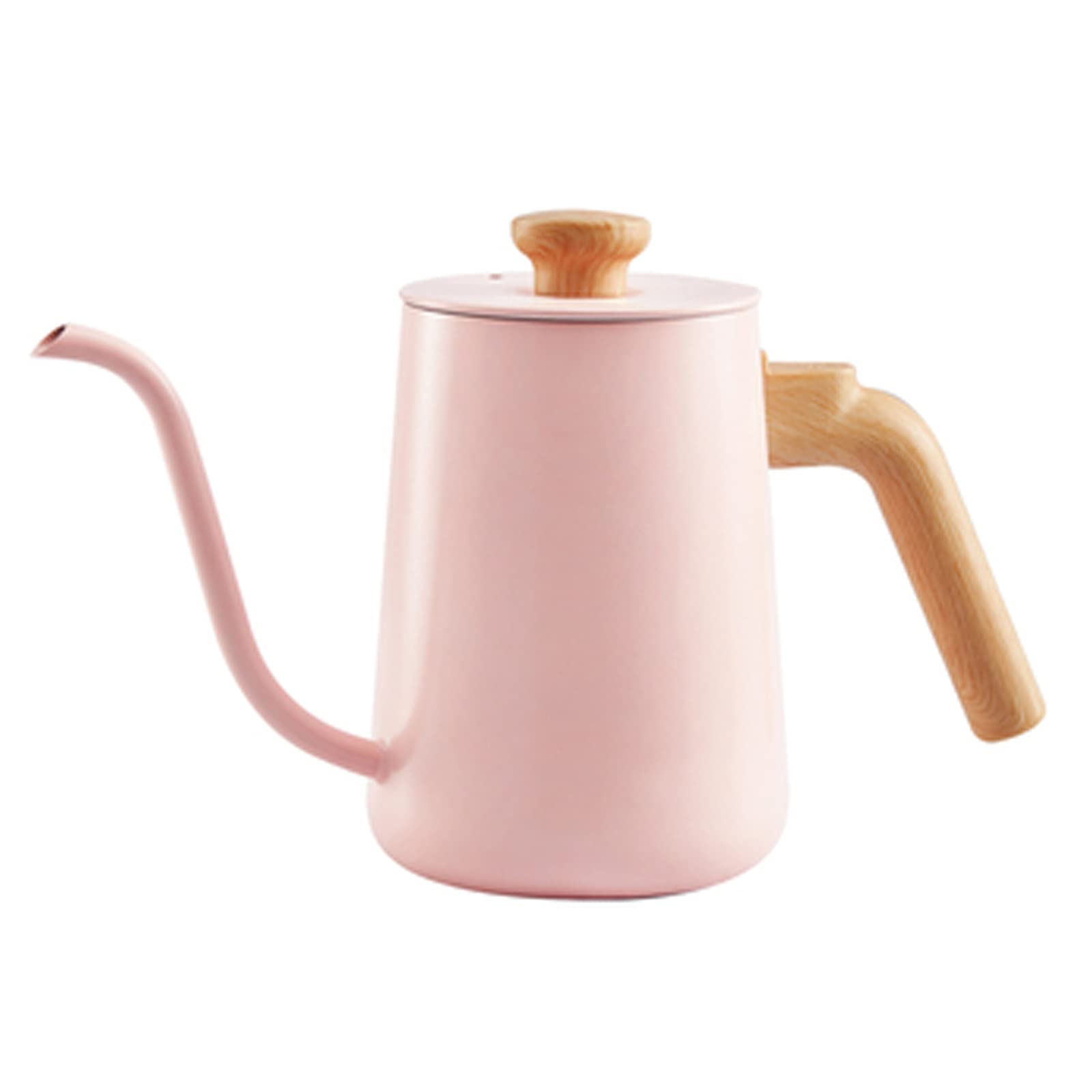 Premium 650ml Long Narrow Spout Gooseneck Kettle - Stainless Steel Coffee Drip Kettle with Lid for Pour Over Coffee, Tea Brewing & Home Barista Use - Perfect for Coffee Shops, Kitchens & Gifts (Pink)