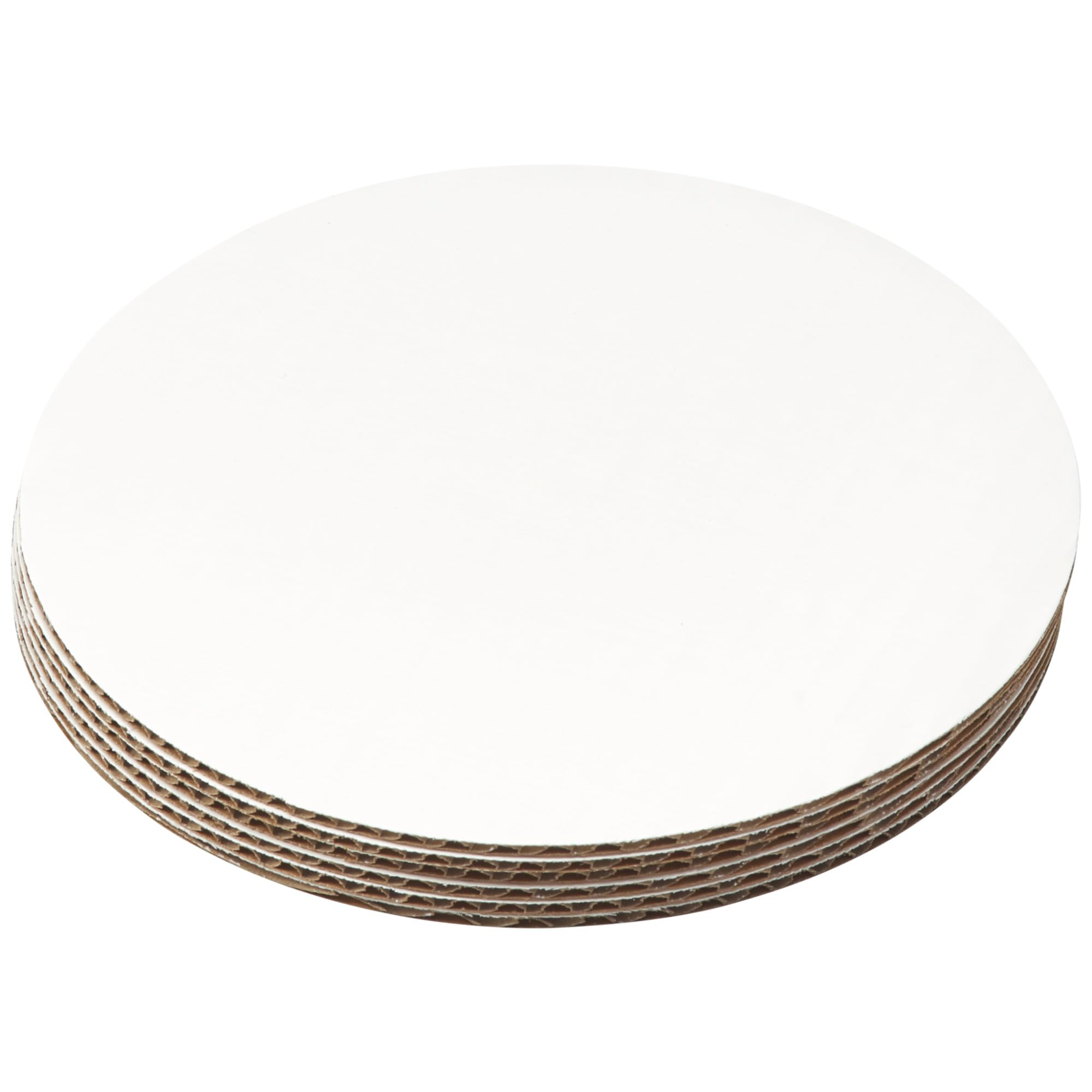 DecoPac 8 Inch Round Cake Board - 6 Pack White Waxed Greaseproof Corrugated Cardboard for Birthday, Wedding & Party Cakes - Sturdy Baking & Decorating Base for Professional & Home Bakers
