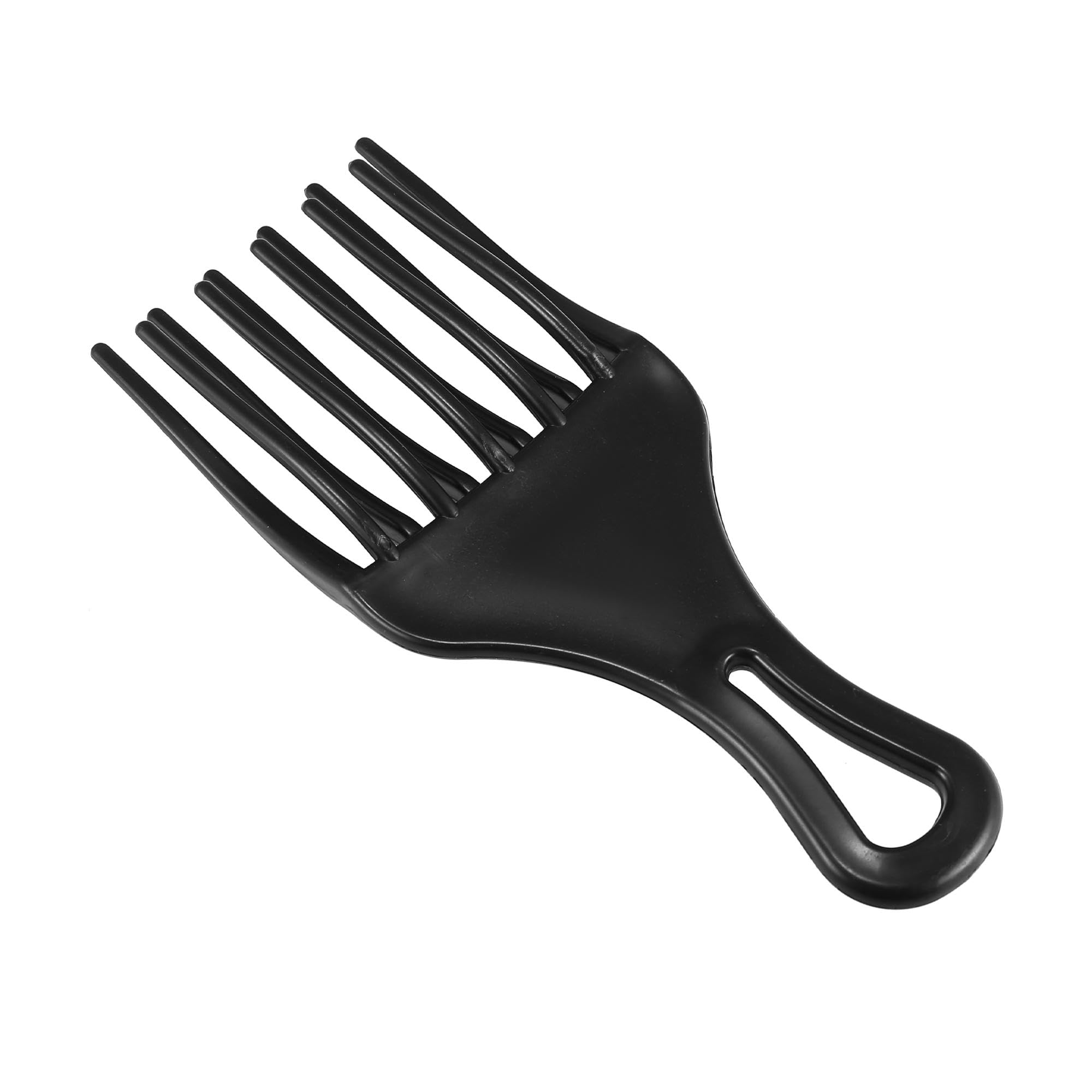 VOCOSTE Afro Hair Pick Comb - Small Hair Fork Styling Tool for Curly & Natural Hair - Plastic Black Comb for Men & Women - Perfect for Salon Styling, Daily Grooming & Travel Use