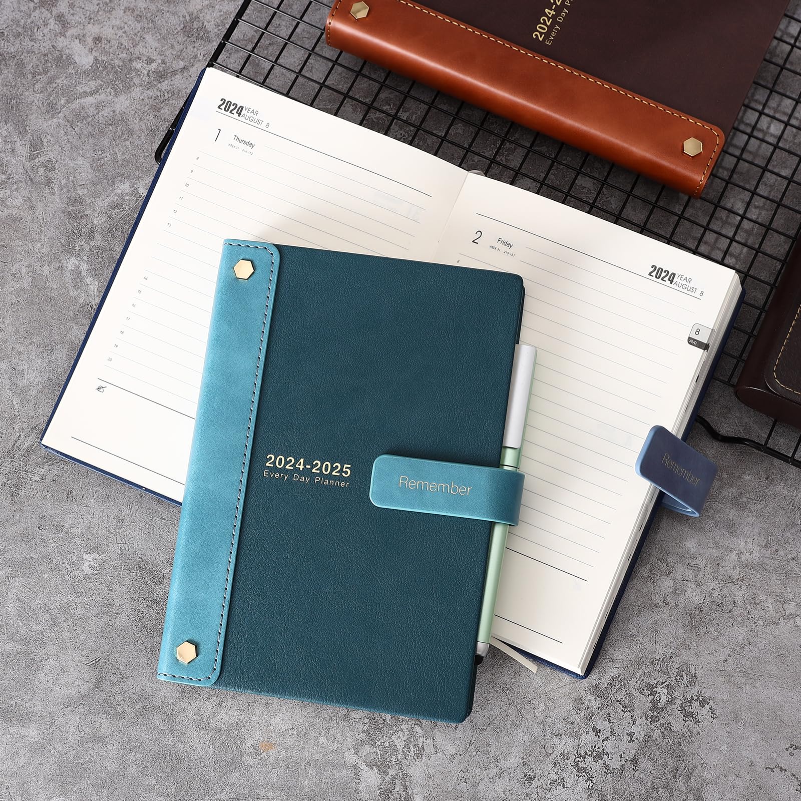**Mljtoyo Academic Planner 2024-2025 – A5 Hardcover Daily & Monthly Organizer with Pen, Stickers, Inner Pocket – Perfect for Students, Teachers & Professionals (July 2024 - June 2025)**    *(Great for School Schedules, Work Deadlines, Goal Tracking & Personal Organization!)*