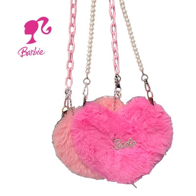Barbie Princess Messenger Bag for Women & Girls - Y2K Fashion Plush Love Handbag with Chain Strap, Portable Armpit Bag (Perfect Gift for Birthday, School, Travel & Daily Use)