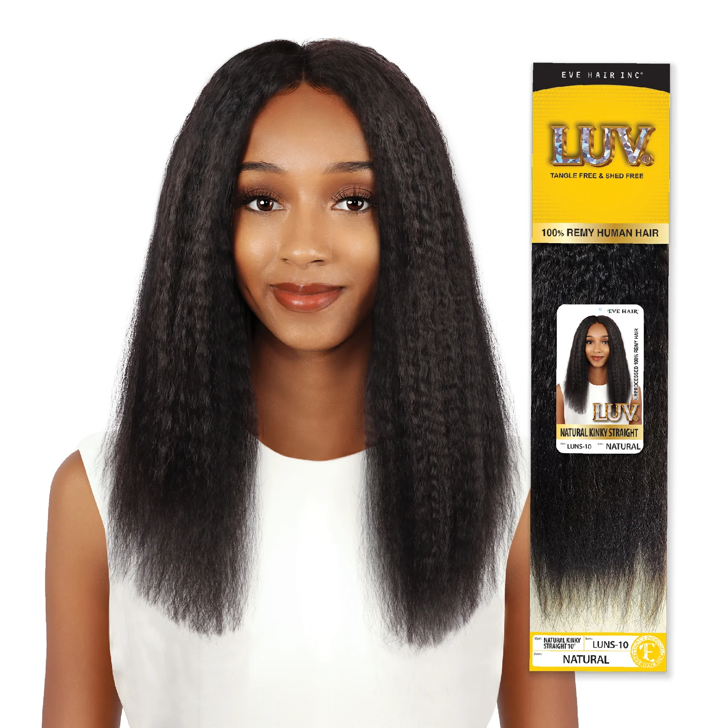 100% Human Natural Kinky Straight Hair Extensions - Virgin Brazilian Hair Weft for Smooth & Voluminous Styles | Perfect for Daily Wear, Parties & Special Occasions