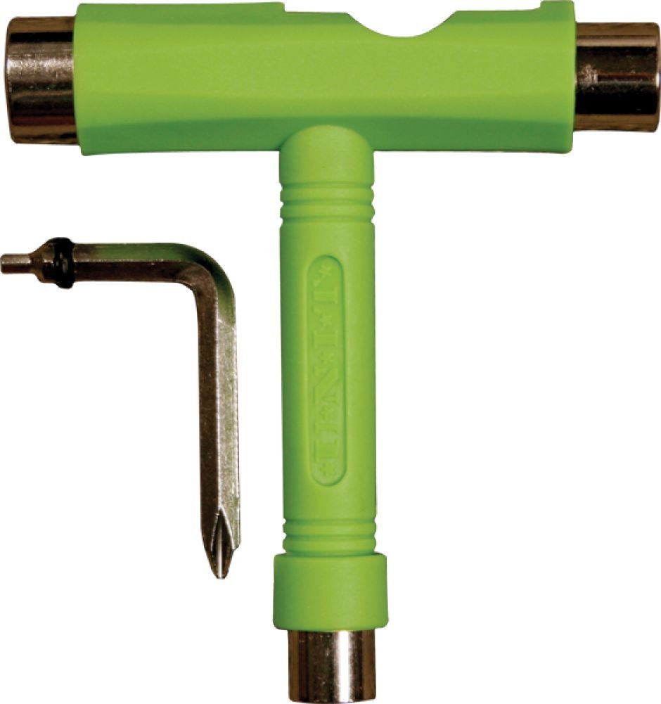 Premium T-Tool Multi-Purpose Skateboard Tool - Durable Aluminum Alloy with Neon Green Finish - Perfect for Skateboard Maintenance, Adjusting Trucks & Bearings - Essential Gear for Skaters & Longboarders