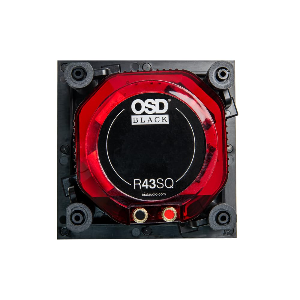 R43 4-Inch In-Ceiling Speaker with Square Grill, Small Aperture, 100W Full-Range 2-Way Design - Perfect for Home Theater, Background Music & Office Audio Systems
