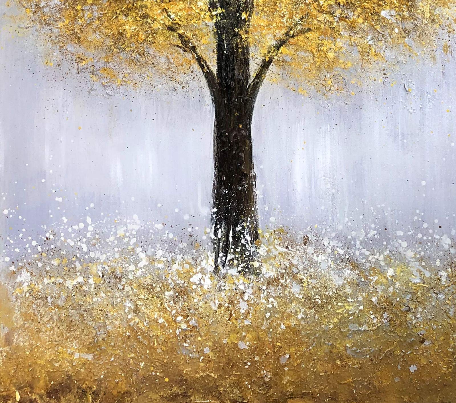 Yotree 24x48 Inch Lucky Tree Oil Painting - 3D Hand-Painted Canvas Abstract Artwork for Wall Decor | Modern Home & Office Decoration | Perfect for Living Room, Bedroom & Dining Area