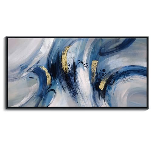 Abstract Blue and Gold Wall Art