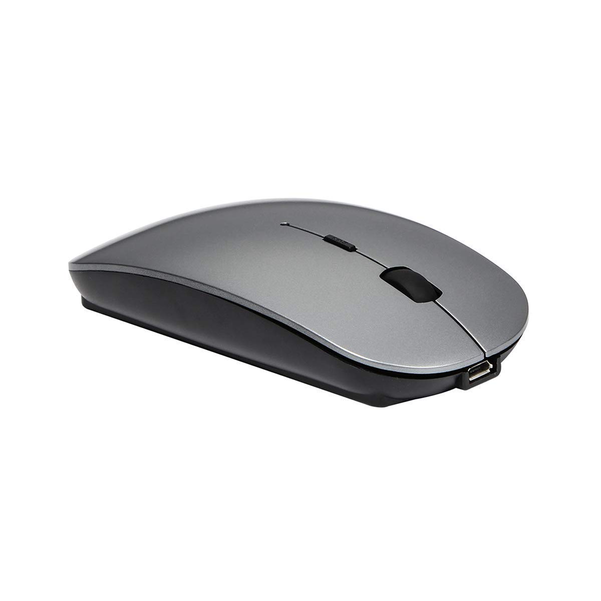 Rechargeable Bluetooth 5.2 Wireless Mouse for MacBook Pro/Air, PC, Laptop, iPad Pro - 2.4G USB Receiver & 3.0 Compatible (Gray) | Perfect for Office Work, Home Use & Travel Computing