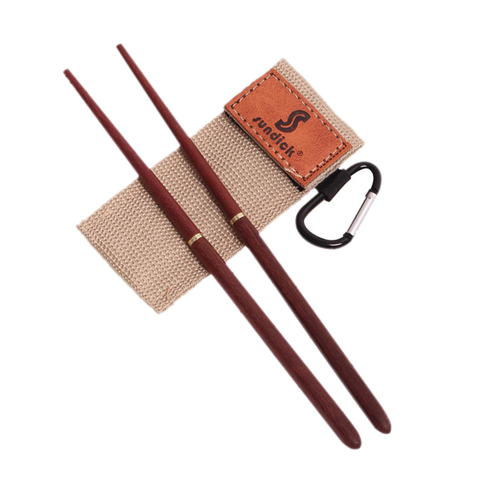 Baoblaze Foldable Wooden Chopsticks Set - Reusable Travel Chopsticks for Camping, BBQ, Beach & Backpacking - Eco-Friendly Dinnerware (Khaki)
