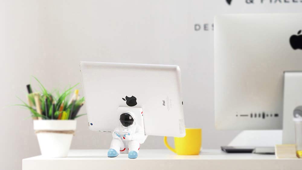 Creative Astronaut Phone Stand for Desk - Universal Cell Phone Holder for iPhone, iPad, Samsung & Tablets - Perfect for Office, Home & Gaming Setup