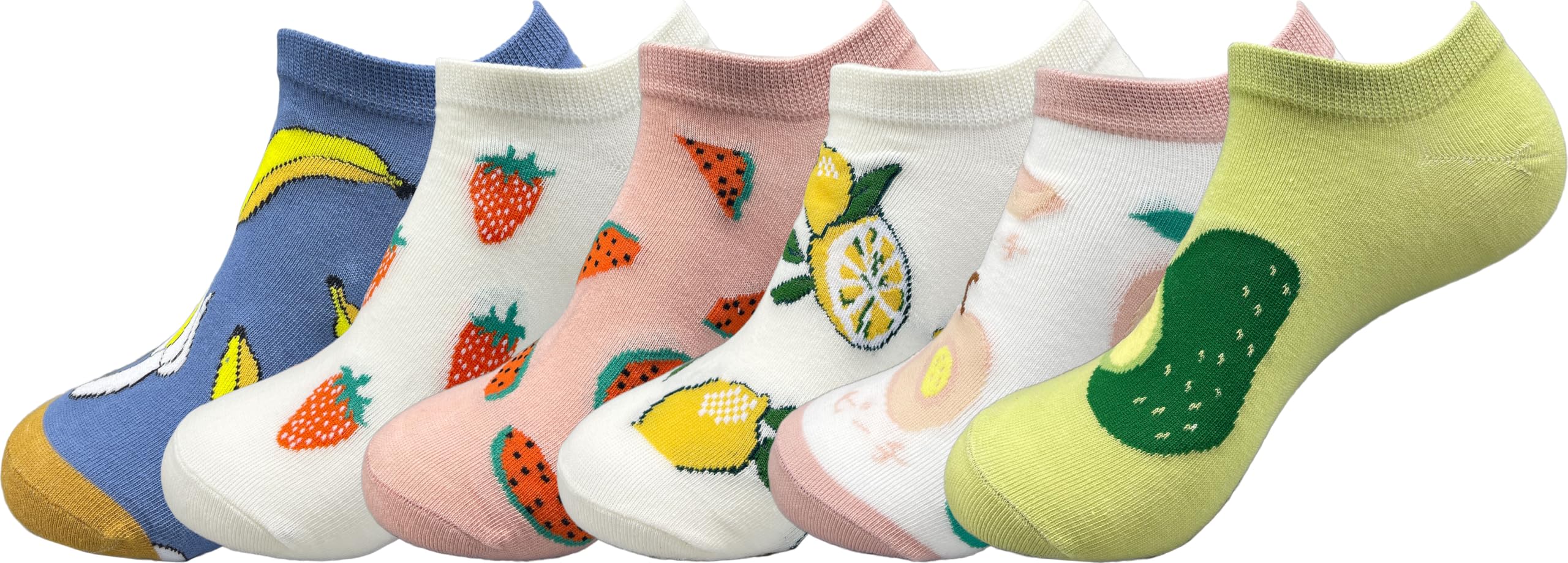 Cute Fruit Embroidered Ankle Socks for Women - Low Cut Cotton Socks for Ladies & Girls - Perfect for Casual Wear, Gifts, and Everyday Fashion
