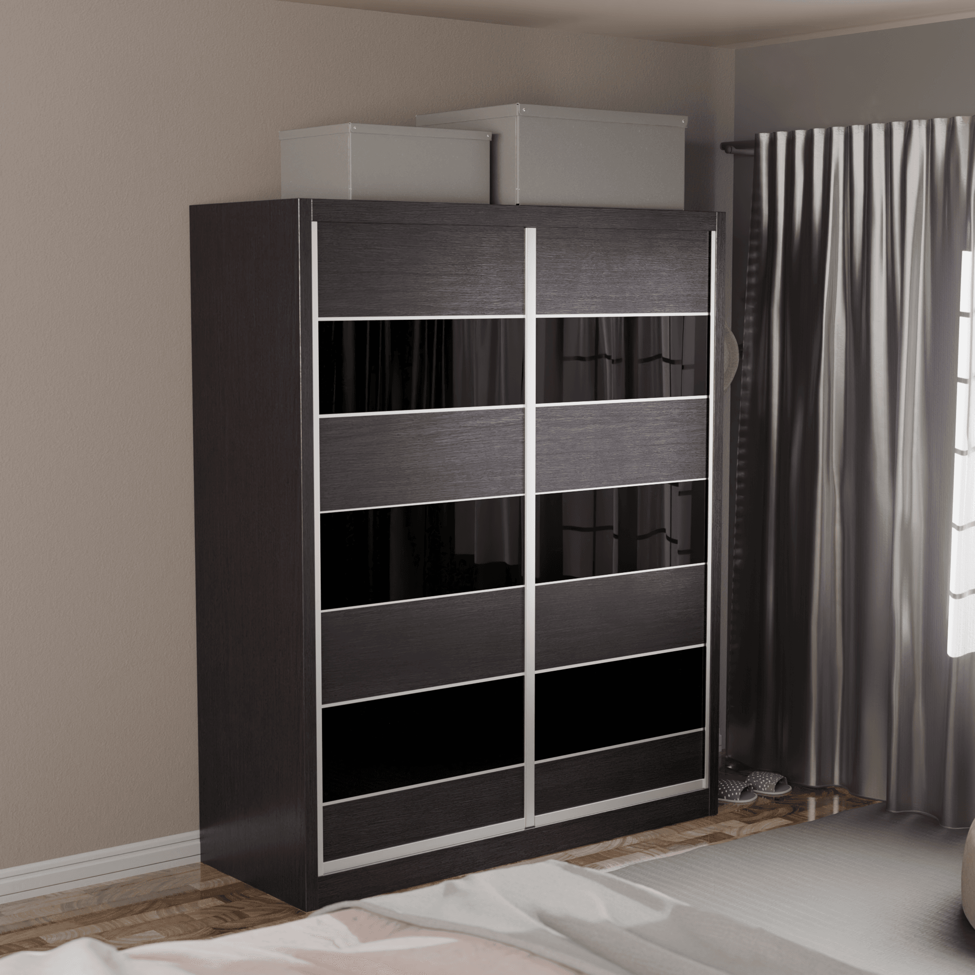 Modular Wardrobe W06 - Customizable Closet Organizer with Adjustable Shelves & Hanging Rod - Perfect for Bedroom, Closet & Small Space Storage Solutions