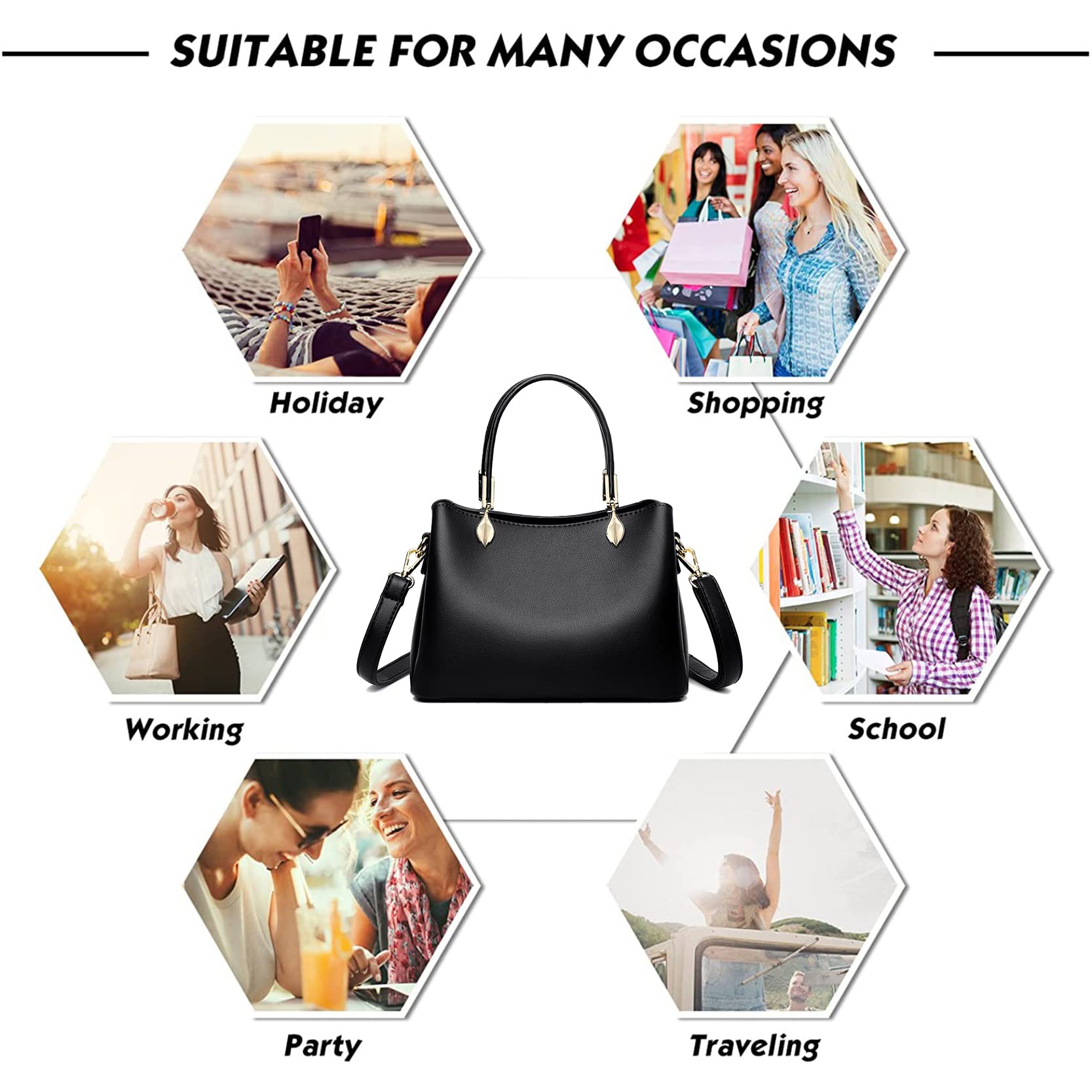 Stylish Vegan Leather Handbags for Women - Fashionable Shoulder Bag, Top Handle Satchel & Crossbody Purse | Perfect for Work, Travel & Everyday Use