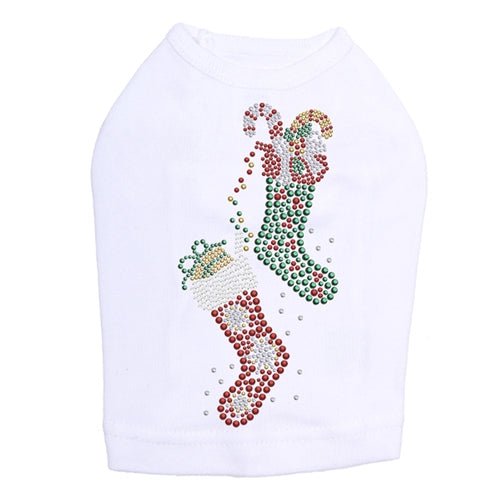 Christmas Stockings for Dogs - Festive Holiday Pet Tank Tops in Multiple Colors - Perfect for Christmas Photos & Pet Parties