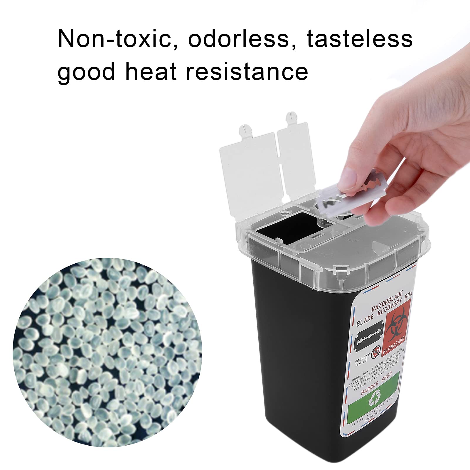 Sharps Disposal Container for Barber Shop & Salon - Safe Razor Blade Disposal Box with Secure Lid (Black) | Ideal for Hair Salons, Tattoo Parlors, and Medical Offices