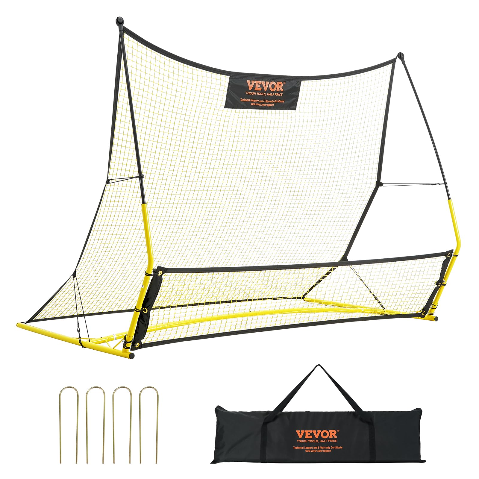 VEVOR Portable Soccer Rebounder Net - Iron Soccer Training Equipment with Carry Bag for Solo Practice, Passing & Volley Drills | Perfect for Backyard, Team Training & Football Skill Development