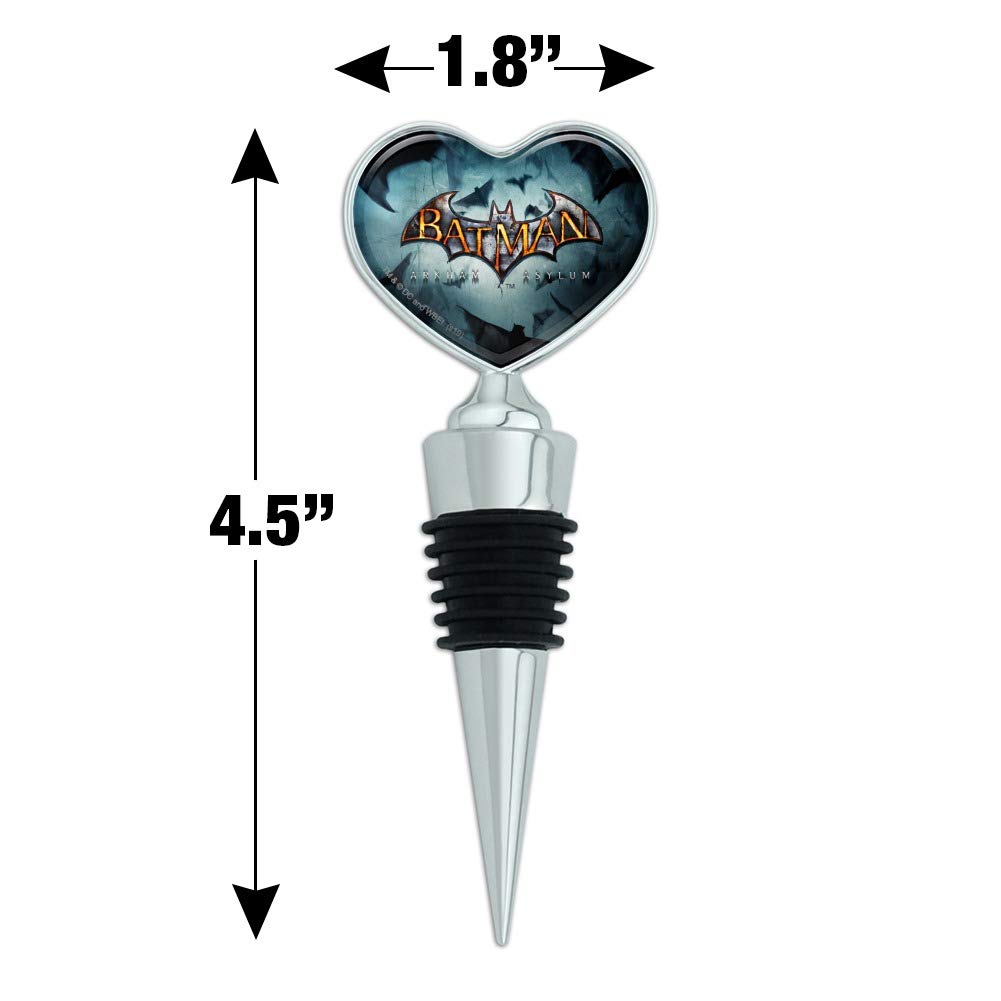 Batman Arkham Asylum Wine Bottle Stopper - Heart Logo Video Game Collectible for DC Comics Fans - Perfect for Wine Lovers & Gaming Enthusiasts at Parties, Home Bars & Geek Decor