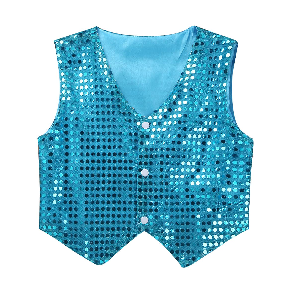 Sparkle Sequined Vest for Kids Boys & Girls - Hip Hop Street Dance Costume Waistcoat & Crop Top - Perfect for Dance Performances, Parties & Stage Shows
