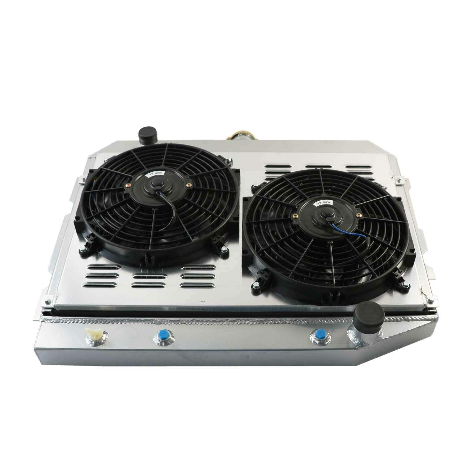 AlloyWorks 3-Row Aluminum Radiator with Fan Shroud for 1968-1974 Dodge Challenger (Fits 1969, 1970, 1971 Models) - High-Performance Cooling Upgrade for Classic Muscle Car Restoration & Hot Rod Projects