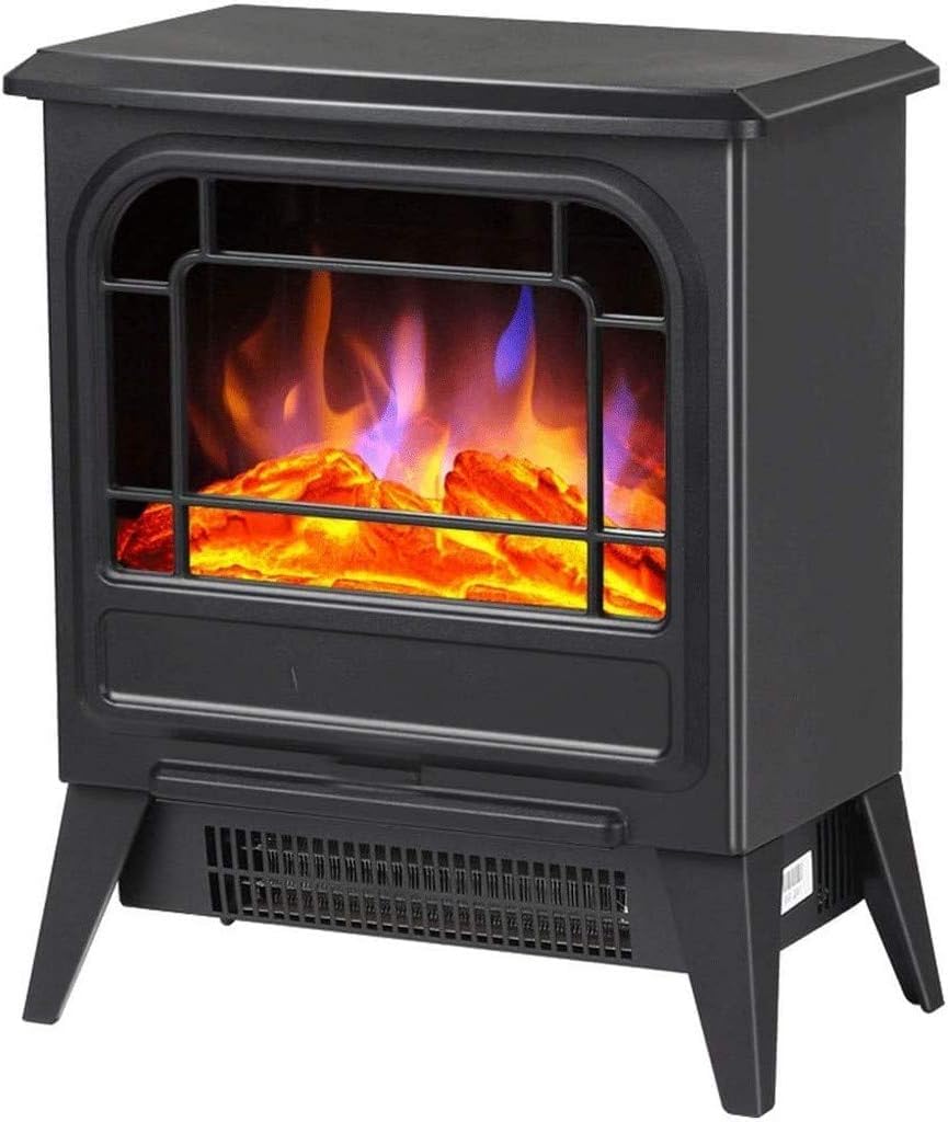 Portable Electric Fireplace Heater with Realistic Flame Effect - Freestanding Indoor Stove Heater with Overheat Protection - Perfect for Living Room, Bedroom & Office Warmth