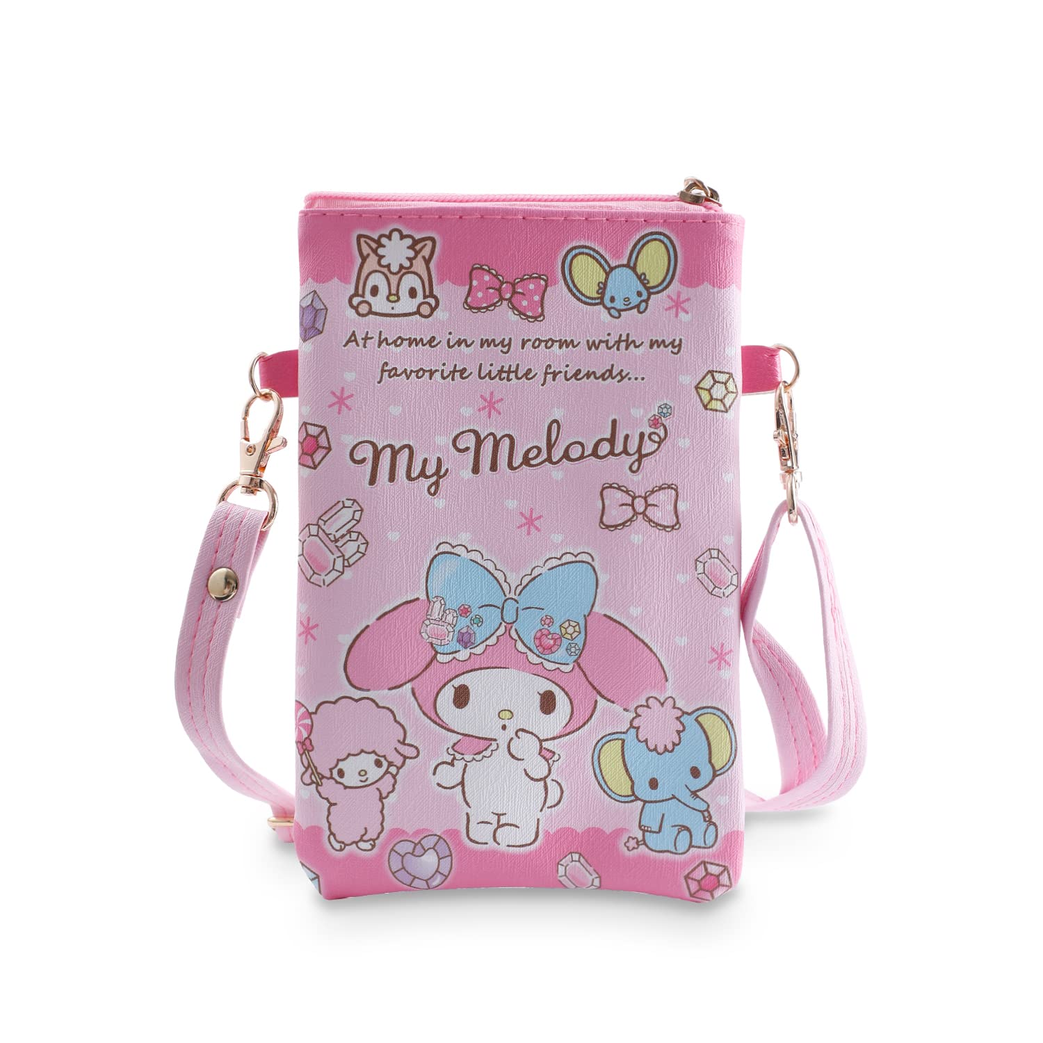 Cute Kitty Cat Stitch Wallet with Lanyard - Crossbody Phone Purse for Women & Girls - Perfect for Shopping & Travel