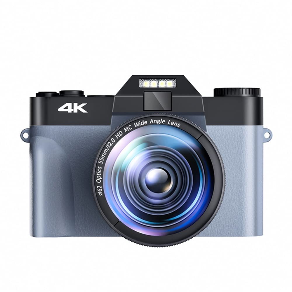 BODORME 48MP AF Macro Lens Camera with 16X Wide Angle, 4K Video Recorder & Flip Screen for Photography, Streaming, Vlogging (Includes 128GB TF Card & 2 Lenses) - Perfect for YouTube, TikTok, Live Broadcasts, and Travel Videography