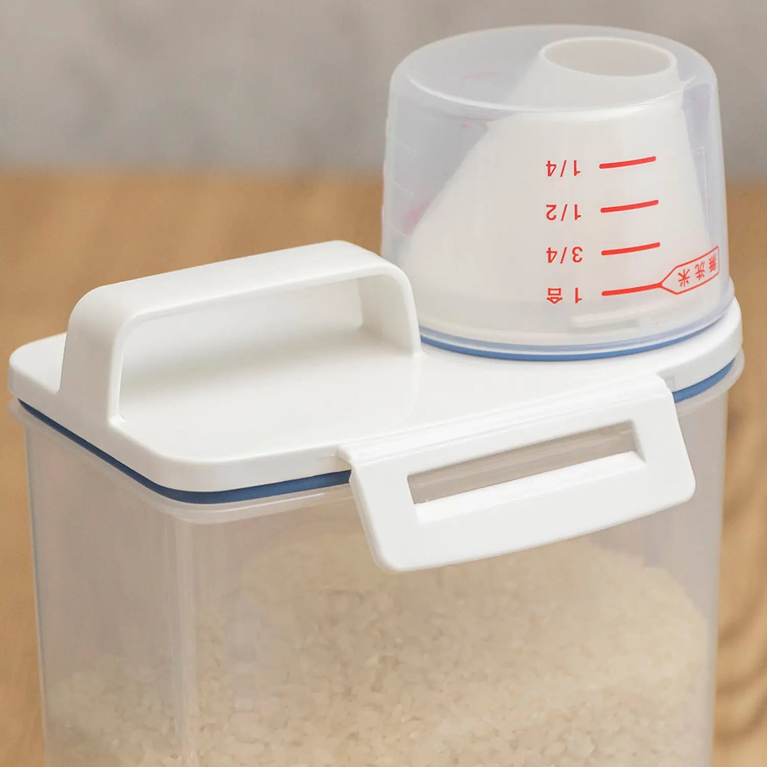 Asvel 5-Pound Airtight Rice Storage Container with Lid - BPA-Free Polypropylene Food Storage for Kitchen, Pantry & Bulk Food Organization - Perfect for Rice, Grains, Flour & Dry Goods