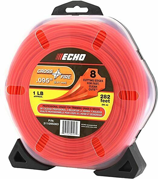 Echo 1 Pound .095 Crossfire Trimmer String - .095 Diameter, 282 Feet - Perfect for Lawn Mowers, Weed Eaters & Yard Maintenance