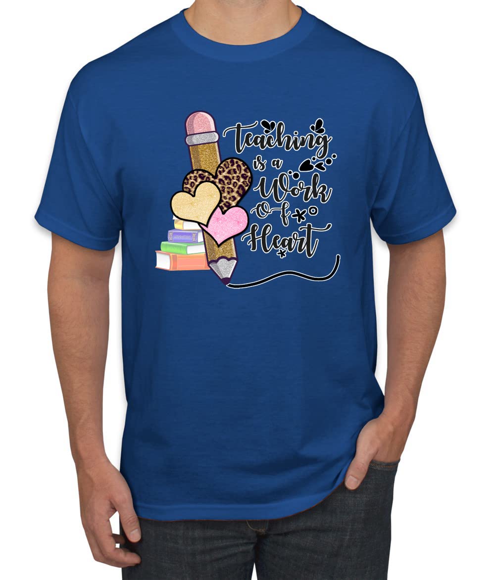 Wild Bobby Teaching is a Work of Heart Pop Culture Graphic T-Shirt for Men | Funny Teacher Apparel | Perfect for Classroom, Gifts & Casual Wear