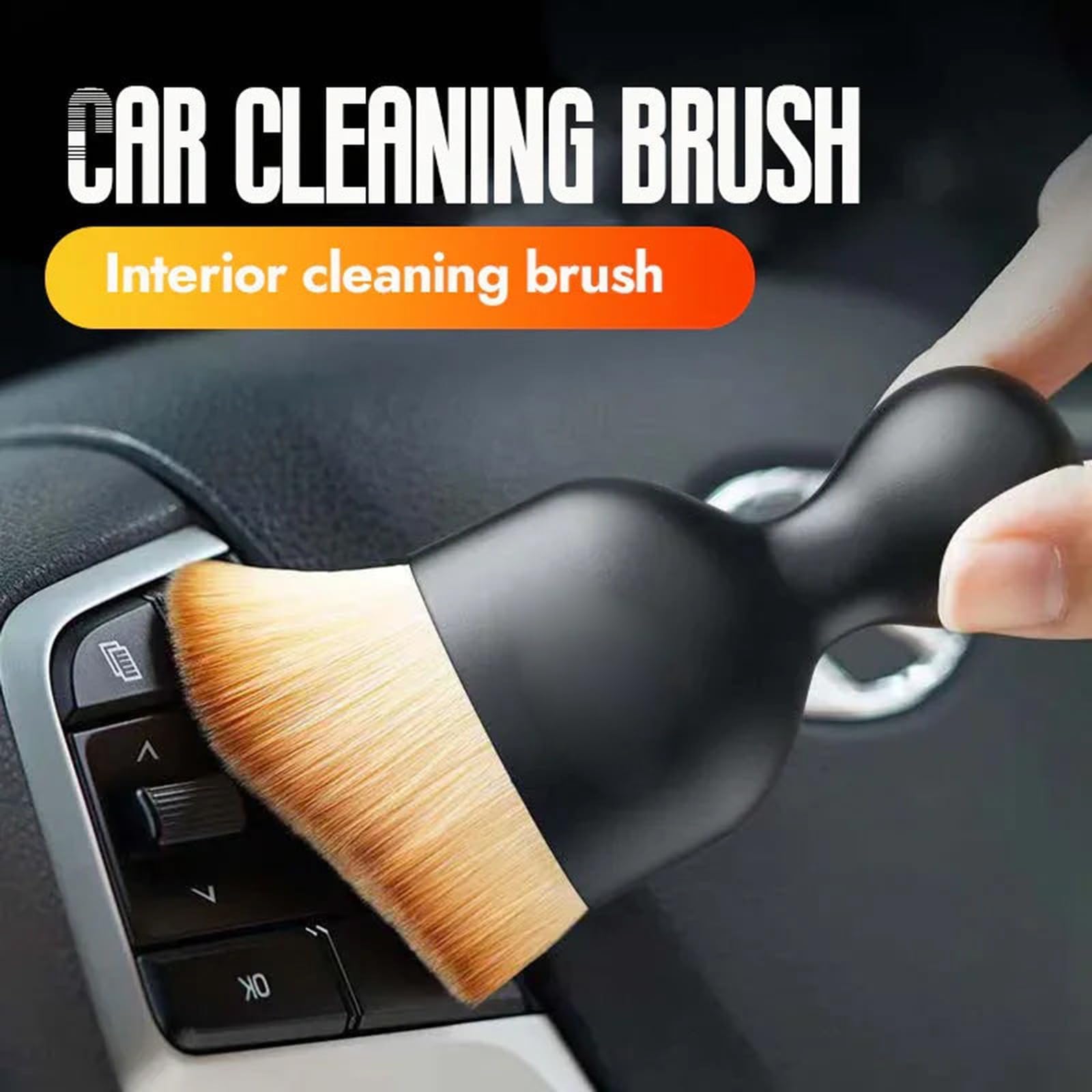 Woobrooch Car Interior Dust Sweeping Soft Brush with Case - Premium Car Cleaning Brush for Dashboard, Leather & Exterior (1pc) - Perfect for Auto Detailing, Home & Office Cleaning