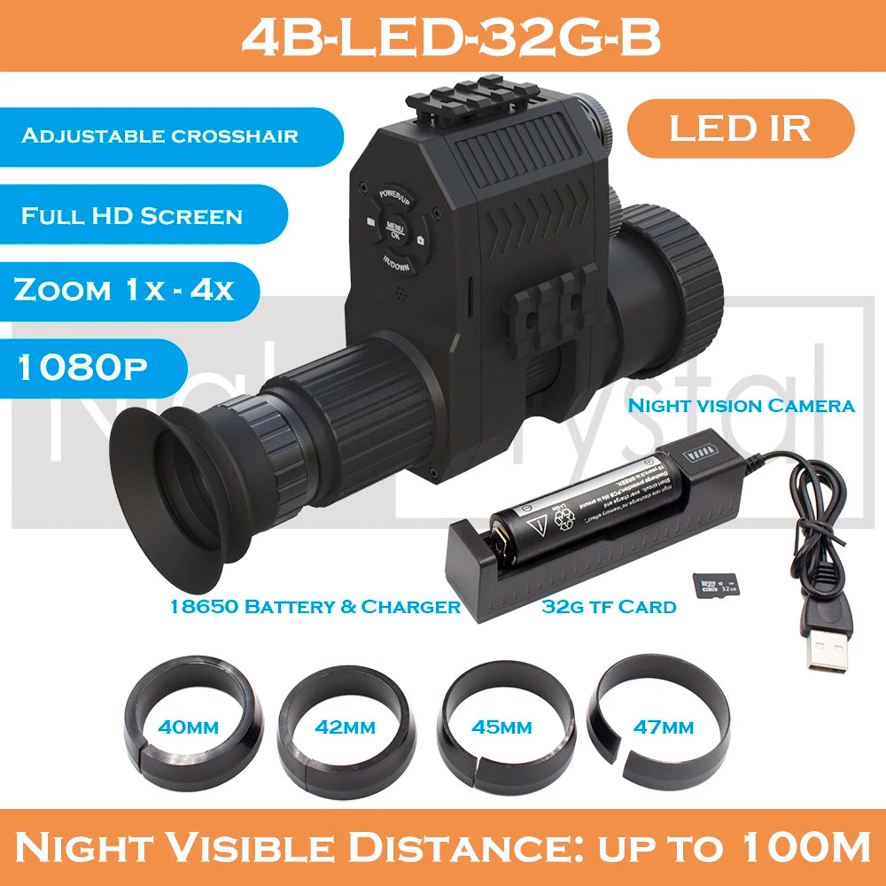 Megoarei NK007 Plus 4B Night Vision Spotting Scope - 850nm IR Infrared Thermal Optics for Coyote Hunting, Wildlife Observation & Security Surveillance | HD Vision in Complete Darkness