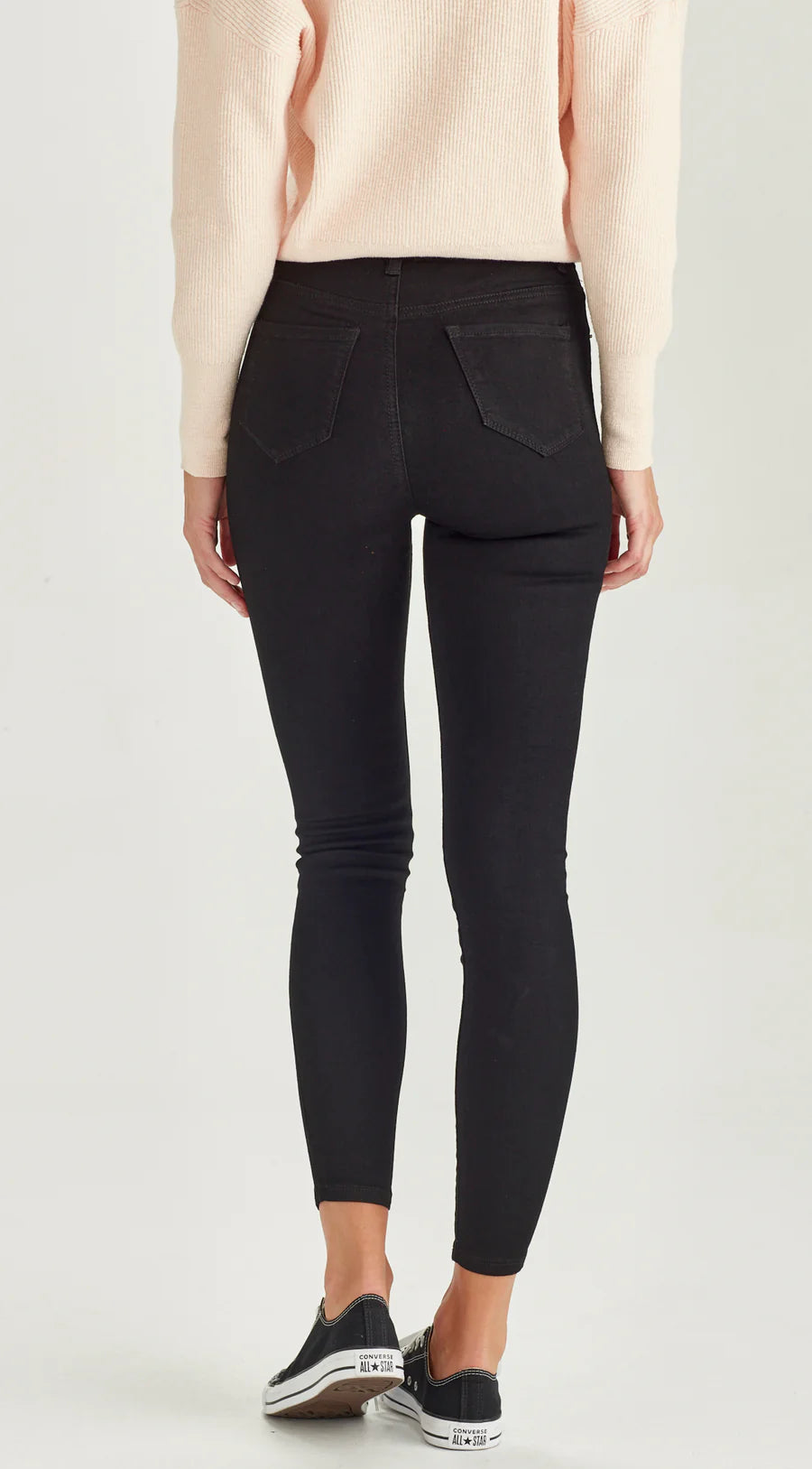 Bowie Black Ankle Grazer Jeans for Women - High Waist Skinny Denim Pants | Perfect for Casual Outfits, Workwear & Night Out