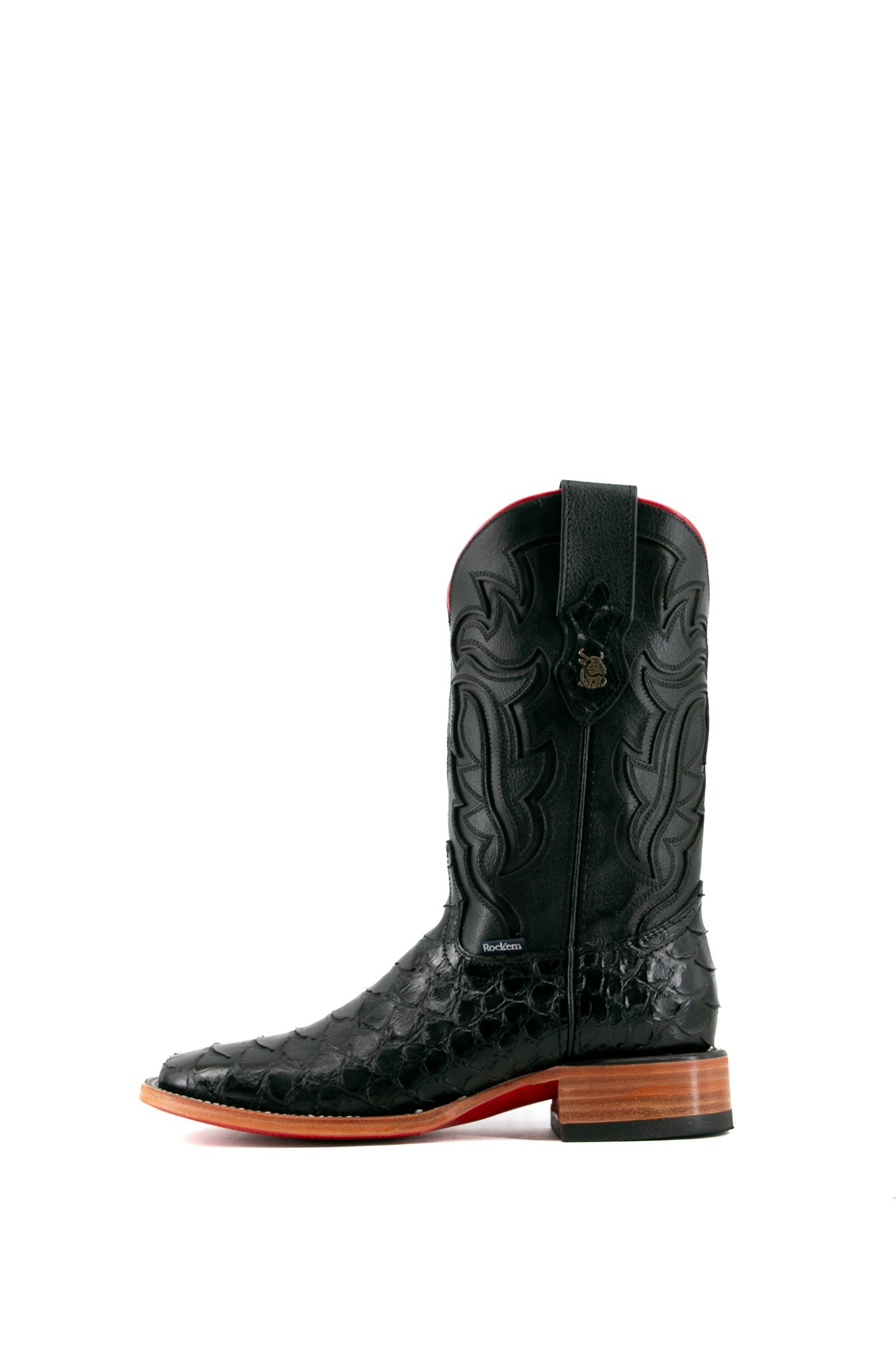 Shelby Python Red Bottom Square Toe Cowboy Boots for Men - Western Style Leather Boots with Exotic Snake Skin Design - Perfect for Rodeo, Country Music Festivals & Western Fashion