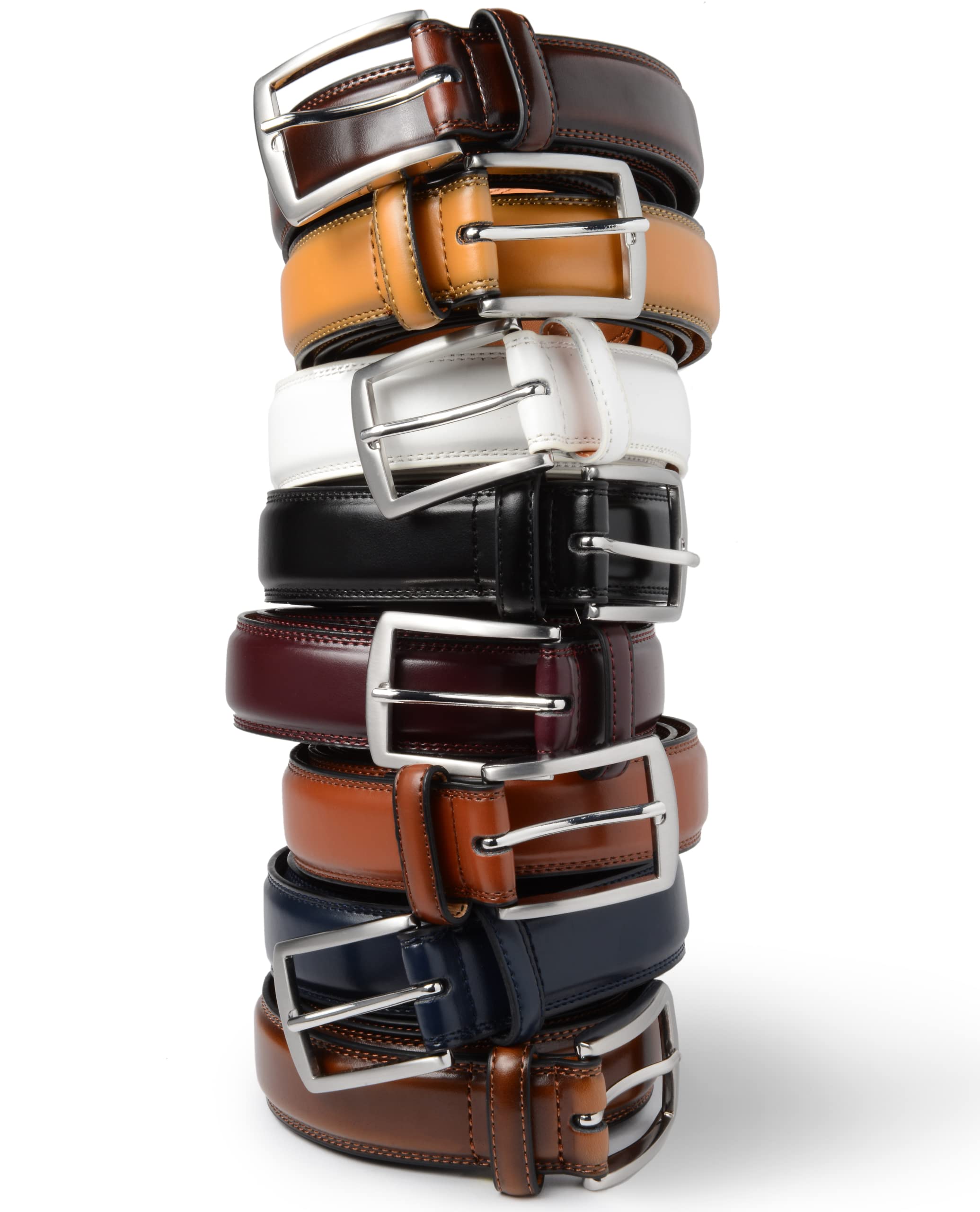 Premium Men's Dress Belt - 100% Genuine Cow Leather Handmade Belt for Business & Formal Wear - Durable & Stylish Accessory for Office, Wedding & Special Occasions