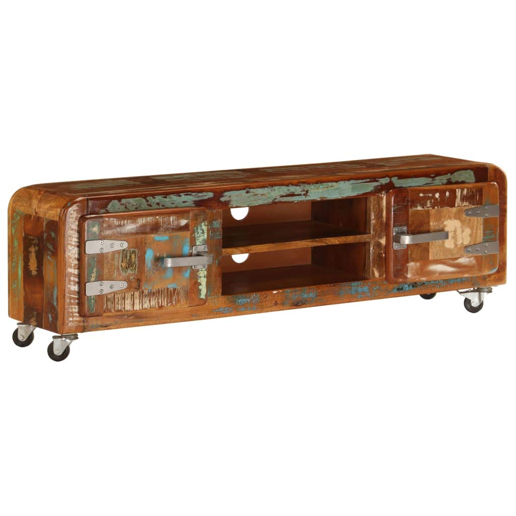 Mid-Century Modern TV Stand - 47.2 Inch Retro TV Cabinet with 2 Storage Compartments & Doors - Entertainment Center for Living Room, Gaming Console & Cable Box Organization - Perfect for Vintage Home Decor & Media Storage
