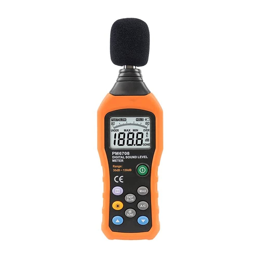 Professional LCD Digital Sound Level Meter - Noise Decibel Meter with Data Hold (30-130 dB) for Home, Studio & Workplace Noise Measurement