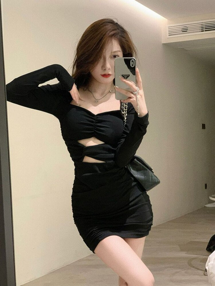 Sexy Black Bodycon Dress for Women - Slim Fit Club Party Dress for Night Out, Date Night & Special Occasions