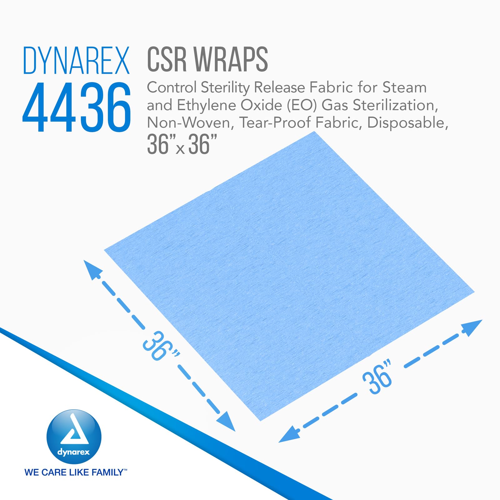 Dynarex CSR Wraps - Disposable & Tear-Proof Sterilization Fabric for Steam & EO Gas Instrument Sterilization - 36