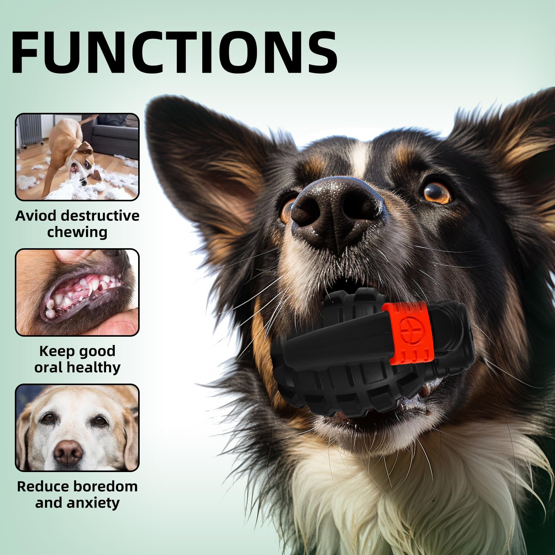 Indestructible Heavy Duty Dog Chew Toys for Aggressive Chewers - Durable Large Dog Toys for Aggressive Chewing, Black - Perfect for Outdoor Play and Training Sessions