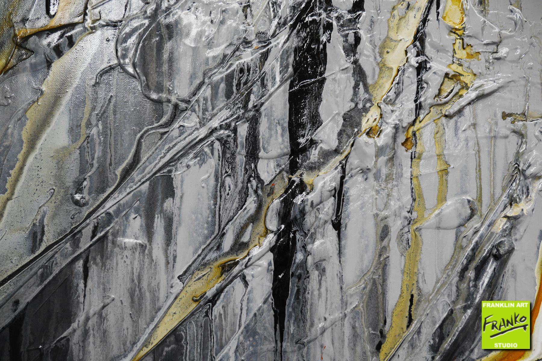 Sienna Classic 140cm x 100cm Black and White Textured Abstract Canvas Painting - Modern Wall Art for Living Room, Bedroom & Office Decor