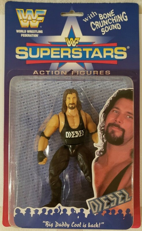 1996 WWF Jakks Pacific Superstars Series 1 Diesel Action Figure with Butterfly Card - Vintage Wrestling Collectible for Display & Nostalgic Fans