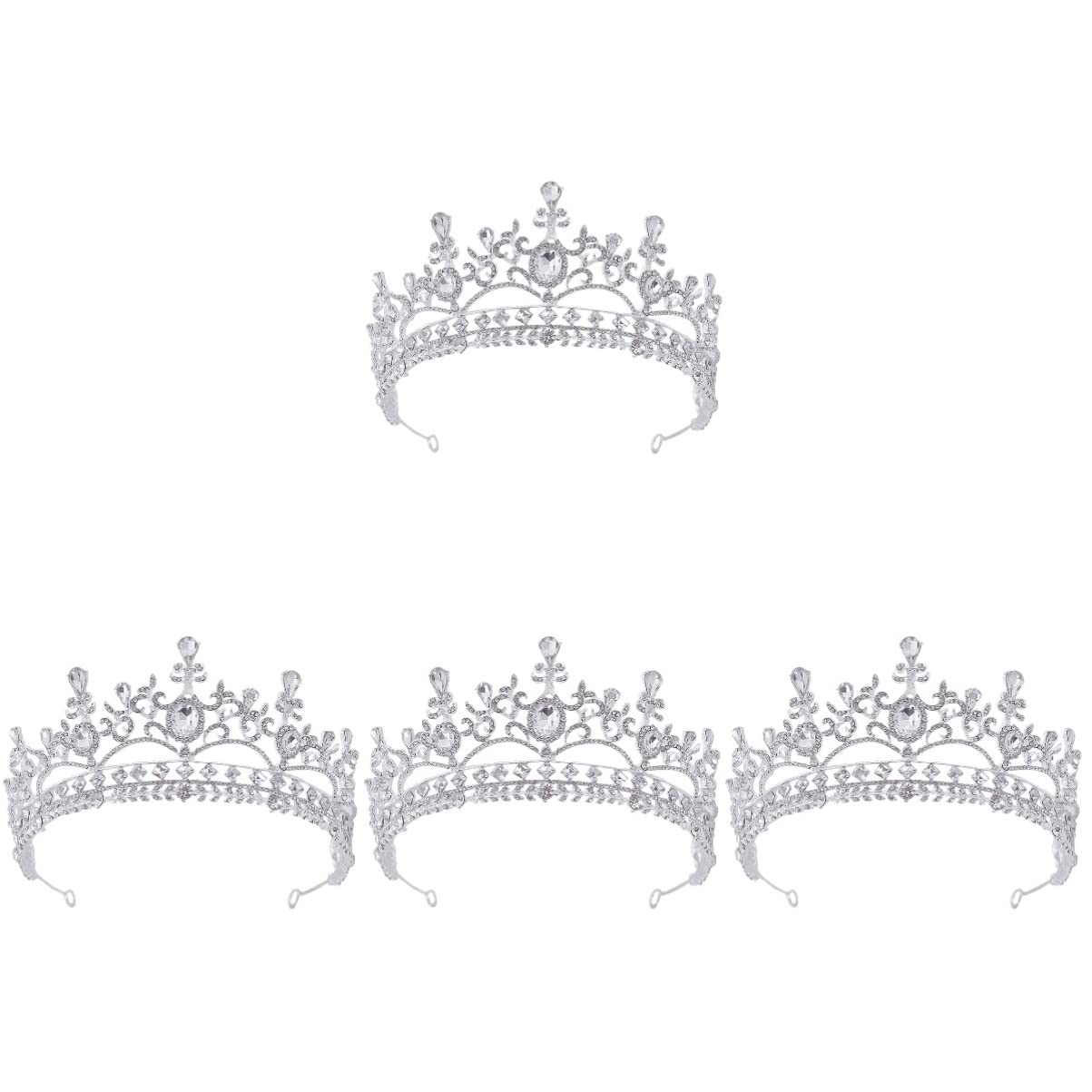 FOMIYES 2-Piece Vintage Rhinestone Wedding Crown Set - Crystal Bridal Tiara & Pageant Headpiece for Bride, Prom, Quinceañera, and Special Occasions